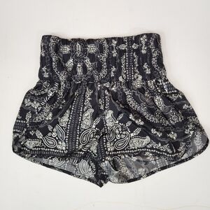 Free People FP Movement The Way Home Shorts Small Black Elastic High Waist